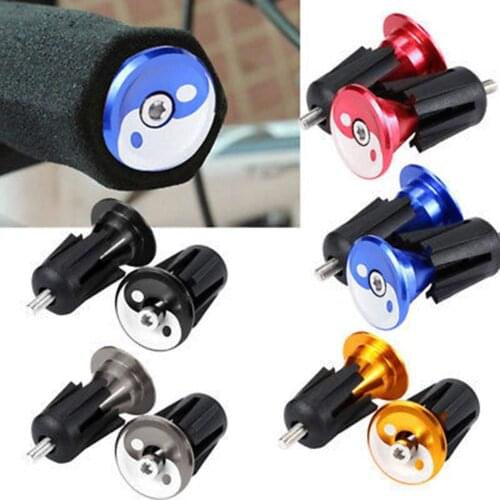 1 Pair Bicycle Handle Bar Cap End Plugs Bike Bicycle Aluminum Handlebar Grips Handle Bar Cap End Plugs Bicycle Bikes Parts