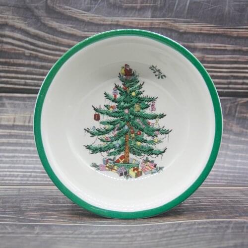 1 Pcs 8 inch Christmas Tree Bowl Tableware salad bowl Cold dish mixing bowl Dessert bowl vegetable kitchenware Tool