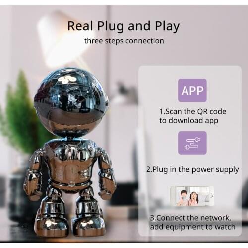 1080P Smart Robot IP Camera, Indoor Pan/Tilt Smart Home Camera, Wireless Security Camera with Night Vision, Motion Detection