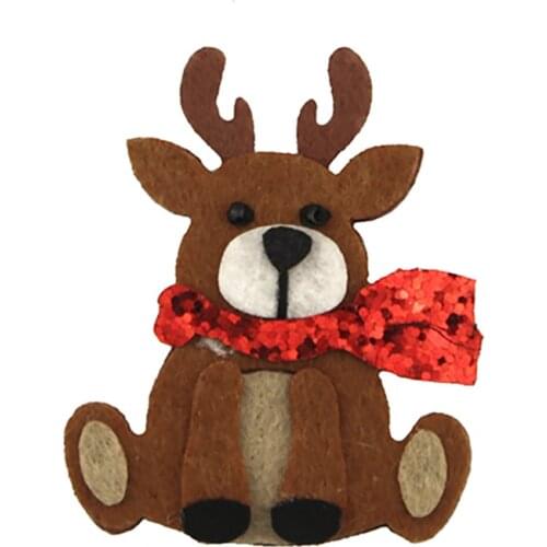 5pcs Glitter Brown Reindeer for Christmas Party Hairpin Applique Decor Accessories Deer Head For Baby Girl DIY