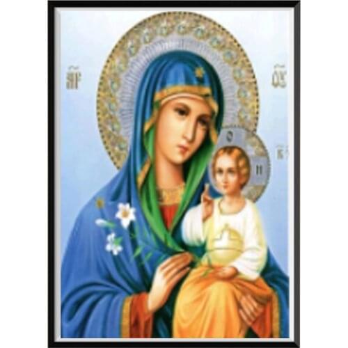5d Diy Diamond Painting Religious Figure Home Round Diamond Imitation Diamond Embroidery Cross Stitch Style