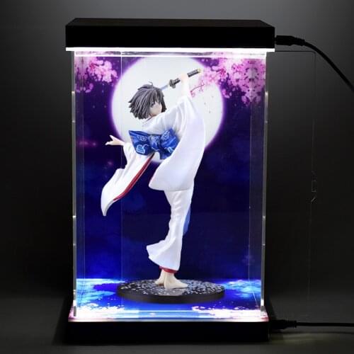 18*14*26cm Acrylic Display Box include the Background painting Sliding door top and bottom Light box not include the Model
