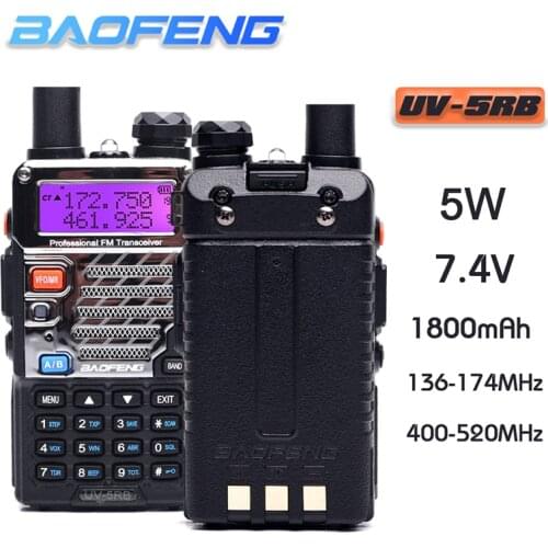 Baofeng UV-5RB For Police Walkie Talkies Scanner Radio Dual Band Cb Ham Radio Transceiver UV5RB UHF 400-520MHz & VHF 136-174MHz