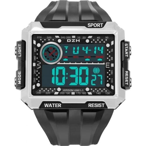 Hot Sales Sports Watch Large Dial 12/24 Hours Switch WR50M Waterproof Men Sports Digital Wristwatch for Outdoor