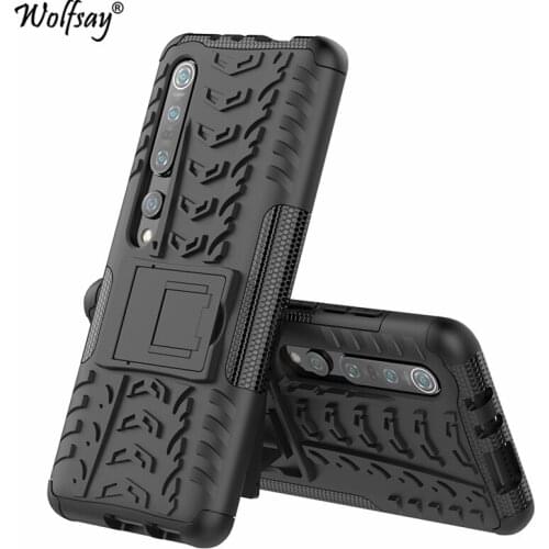 HATOLY For Cover Xiaomi Mi 10 Case Xiaomi 10 Pro Armor Shockproof Silicone Hard Plastic Cases For Xiaomi Mi 10 5G with Holder