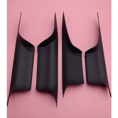 Black Interior Inner Door Panel Handle Pull Carrier Grab Trim Cover fit for BMW 7-Series F02 2008 2009 2010 2011 2012 2013 2014