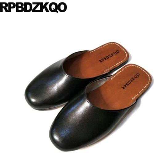 Designer Shoes Men High Quality 46 Vintage Black Fashion Retro Big Size Footwear Mules Flats Comfort 11 2021 Slip On Casual