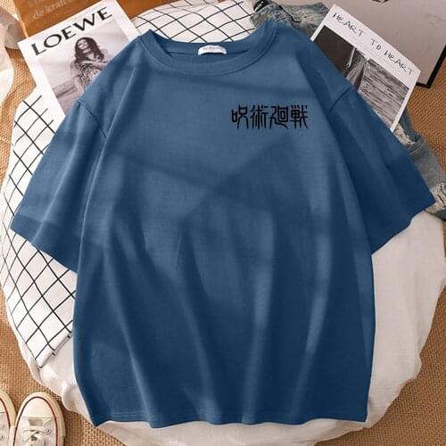 Black Jujutsu Kaisen Japanese Print Mens T Shirts Vintage Summer Short Sleeve Top Anime T Shirt Casual Oversize T-Shirts For Man