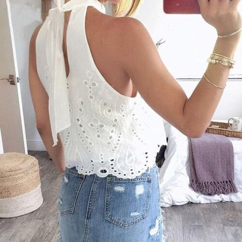 Summer Women T Shirt Casual Halter Harajuku Women sleeveless Tshirt Tops Tees Female Hollow Out T-Shirts Camiseta Women Tops