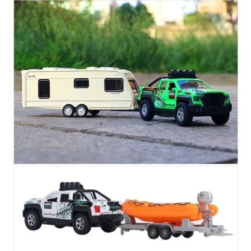 High simulation Pickup truck rv,1:36 scal alloy pull back Trailer, yacht cars,musical&flashing,collection model,free shipping