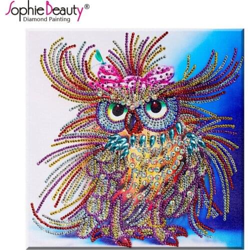 Sophie Beauty Special Shaped Diamond Painting Owl Handicraft Needlework 3d Drill Mosaic DIY Diamond Embroidery Animal 34x44cm