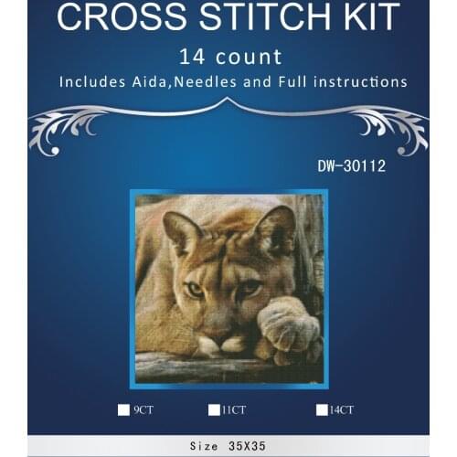 DIY Animal Lion Painting,Embroidery,Full White Needlework,Cross stitch,kits,14CT Cross-stitch,Sets For Embroidery