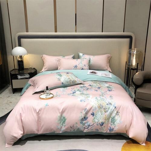 Svetanya Silkly Egyptian Cotton Bedding Set Floral Print Linens Full Queen King Size Quilt Cover Sheet Pillowcase