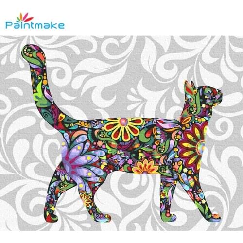 Paintmake Animal DIY Paint By Numbers for Adult Oil Painting On Canvas Color Cat For Home Room Decor Wall Art Picture