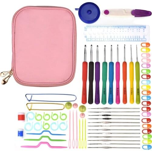 Crochet Hook Set Knitting Needle Crochet Hook Scissors 72 Pieces / Set DIY Craft Sewing Tool Accessories To Send Grandmas Gift
