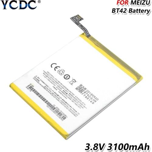 New BT42 Cellphone Battery Replacement 3.8V Volt 3100mAh Lithium-ion Battery PCB Protected For Meizu M1 Note(Meilan Note 1)