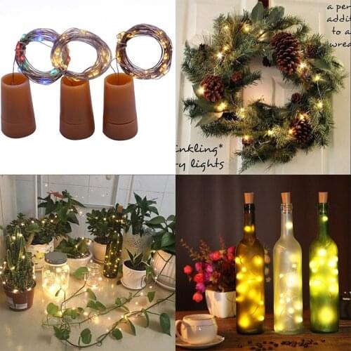Battery-Powered Cork Bottle Light 2m DIY LED Bar Light Birthday Party Wine Bottle Stopper Light Bar for Xmas Deco (NO battery)