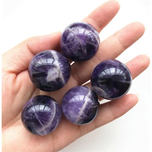 1pc 29-30mm Natural Dream Amethyst Quartz Sphere Cluster Crystal Ball Healing Decoration Natural Quartz Crystal Sphere Ball