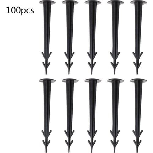 100Pcs Plastic Garden Cover Cloth Securing Stakes Spikes Lawn Pins Pegs Sod Staples Anchoring Weed Fixing Landscape Y9UA