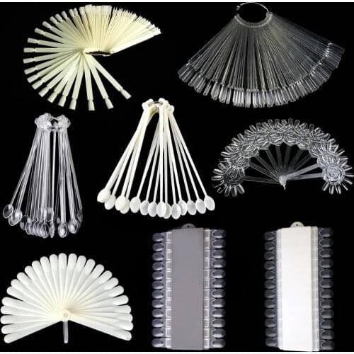 Mix False Nail Art Tips Practice Display Set Fan Design Fake Stick High Qualtity Nature Transparent DIY Polish Gel Training Tool