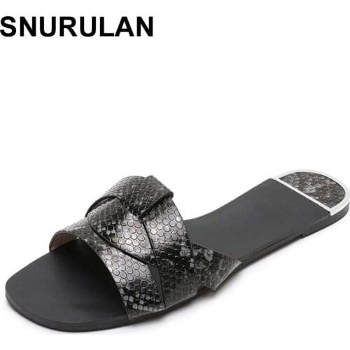 SNURULAN2020Summer Beach Women Slippers Sandals Women Slippers Flat Heel Casual Ladies Outdoor Shoes Woman Fashion SlidesSlipper