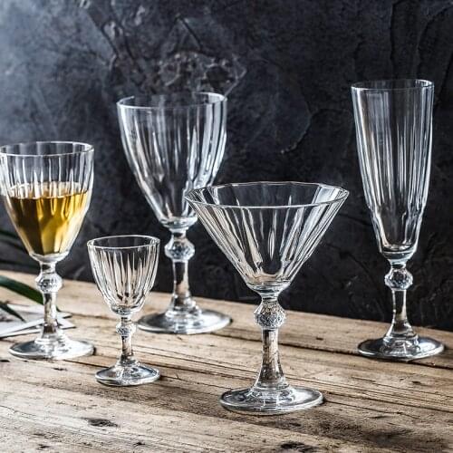 Glass Goblet Diamond Engraved Champagne Glass Cup Wine Glass Household Stemware Wine Cocktail Martini Glass