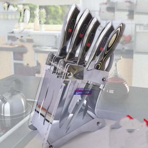 Home Kitchen Shelving Knife Storage Accessories Stainless Steel Acrylic Knives Holder Kitchen Supplies Plexiglass Case (No Knife