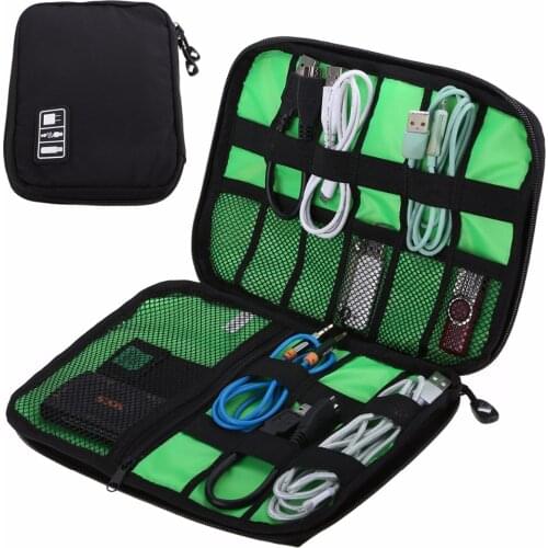 Waterproof Outdoor Travel Kit Nylon Cable Holder Bag Electronic Accessories USB Drive Storage Case Camping Hiking Organizer Bag