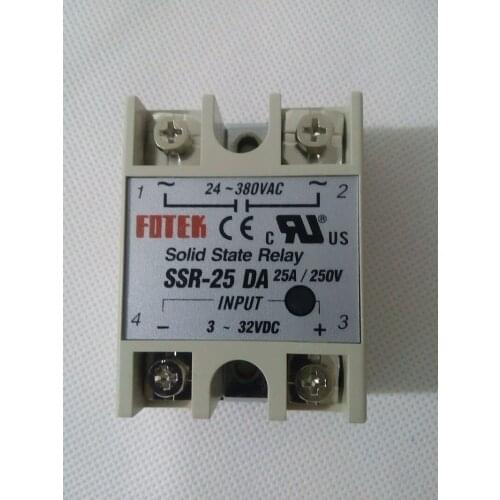 Solid state relay SSR-25DA 25A actually 3-32V DC TO 24-380V AC SSR 25DA relay solid state
