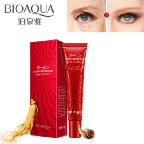 BIOAQUA Ginseng Snail Eye Cream Hydrating Moisturizing Anti-Aging Anti-Puffiness Remove Dark Circles Skin Care Eye Serum 20g