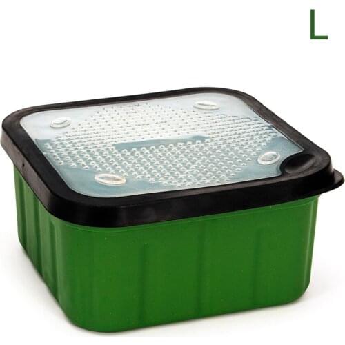 Green Fishing Tackle Box Fishing Maggot Bait Lure Hook Storage Boxes With Perforated Lids Fishing Accessories