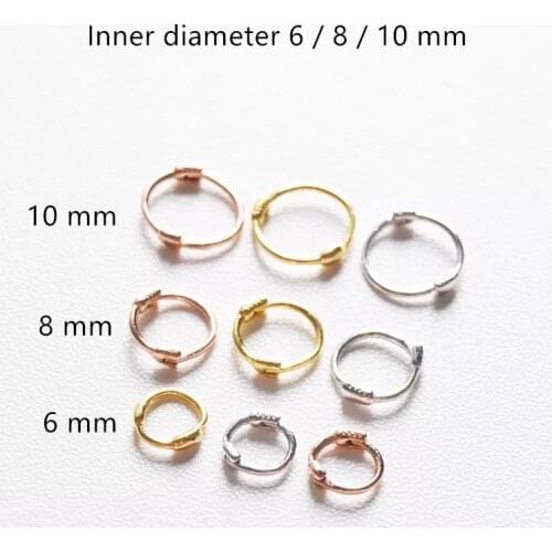 925 sterling silver earring Small circle ear ring ear bone simple personality multi-size trend wild classic girl boy ear jewelry