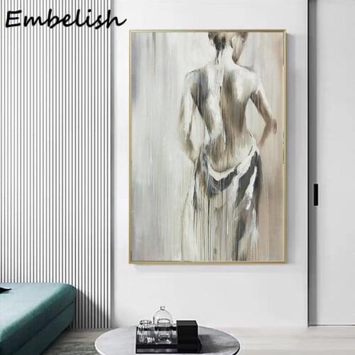 1 Pieces Hand Draw Sexy Nude Woman Modern Home Decor Pictures For Living Room Wall Art Posters HD Canvas Oil Paintings Artworks