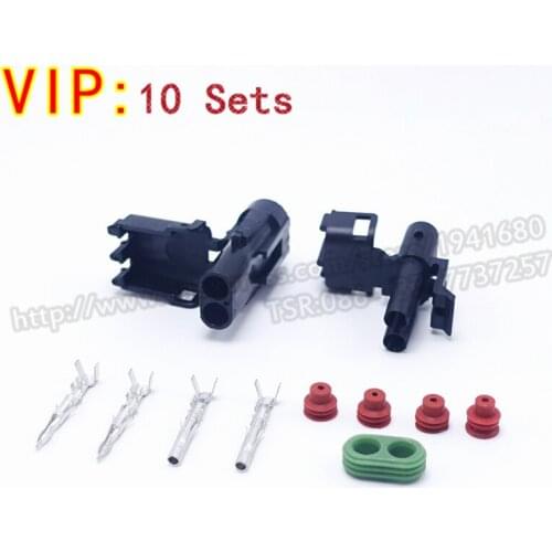 10 Sets High Quality Connector Two Pins Way Waterproof Connector For Car Ect