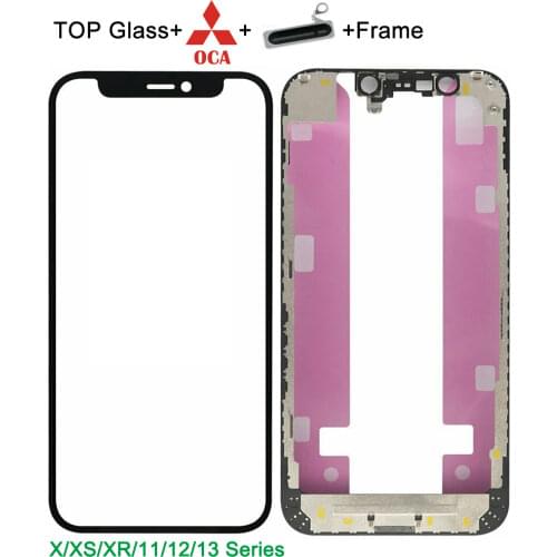 10PCS Laminated OCA Front Screen Touch Glass Frame For iPhone X XS Max XR 11 Pro 12 Mini Pro