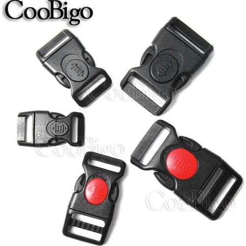 100pcs 15mm 20mm 25mm Curved Side Release Buckle w/Lock Plastic Black Paracord Bracelet Outdoor Backpack Bag Parts Accessory