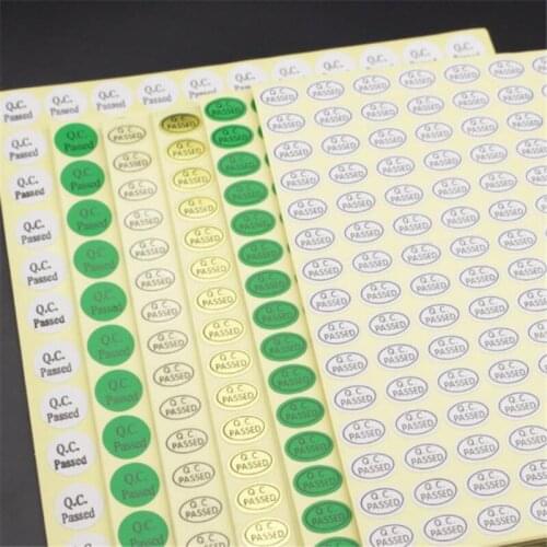 15 Sheets QC PASSED Label QC PASS Quality Inspection Self-adhesive Trademark Pass Sticker Product Inspection Qualified