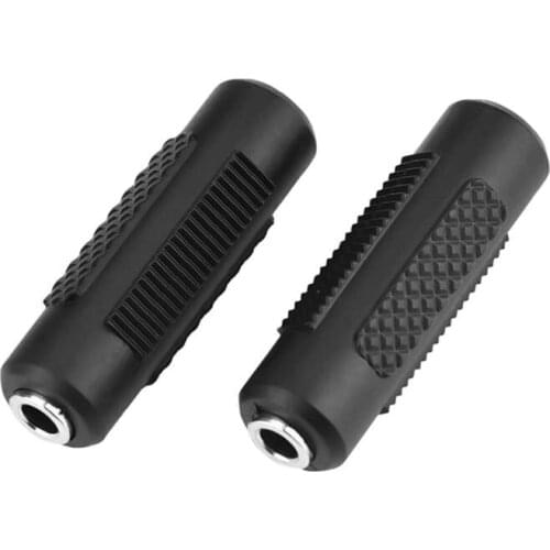 2x Audio Connector Adapter 3.5mm 1/8" Female to 3.5mm Female Stereo Coupler Black Straight