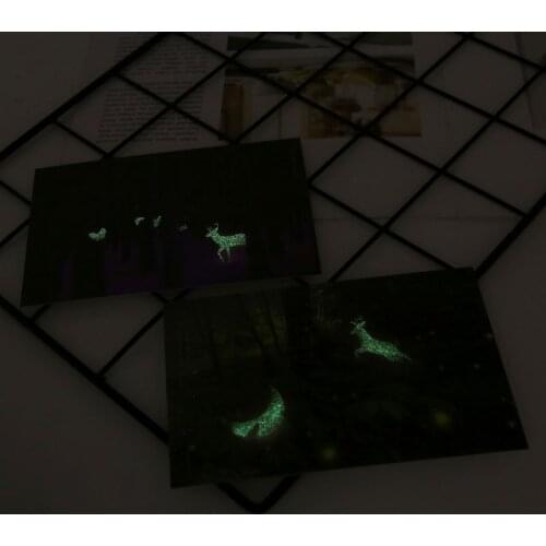 30pcs Vintage Luminous Postcard Glow In The Dark Forest Streamer Animal Greeting Post Card Novelty Xmas Greeting Cards Gift L4MA