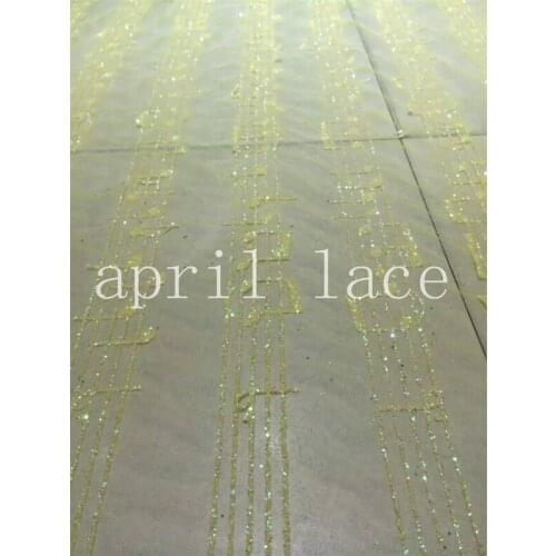 5 yards yellow hll014 music line lovely sexy glued glitter for party/sawing/fashion show/evening dress