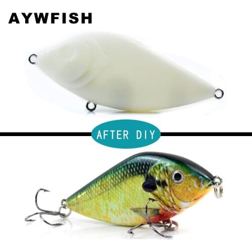AYWFISH 10PCS A Lot Unpainted Jerkbait 70mm 12.5g Sinking Wobbler Lure Artificial Jerk Bait Blank For Pike Musky Killer Fishing