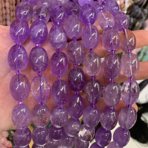 Column shape natural amethyst beads natural gemstone beads DIY loose beads for jewelry making strand 15" wholesale