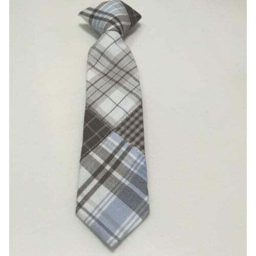 Plaid Children Boys Ties Skinny Cotton Kids Neck Tie Metal Button Boy Babys Tie 4.5cm Width Slim Child Necktie Casual Gravata
