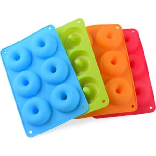 Donut Mold DIY Cake Mould Kitchen Tool Chocolate Biscuit Cake Mold Non-Stick Candy 3D Mold Silicone Donut Baking Pan