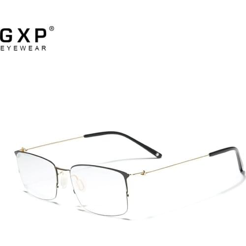 GXP Titanium Alloy Glasses Frame Men Square Myopia Prescription Optical Eyeglasses Male Metal Eyewear