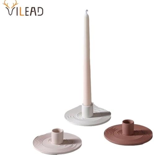 VILEAD Ceramic Candle Holder Mold Beautiful Insert Home Decor Simple Nordic Design Candlestick Personalized Desktop Decoration