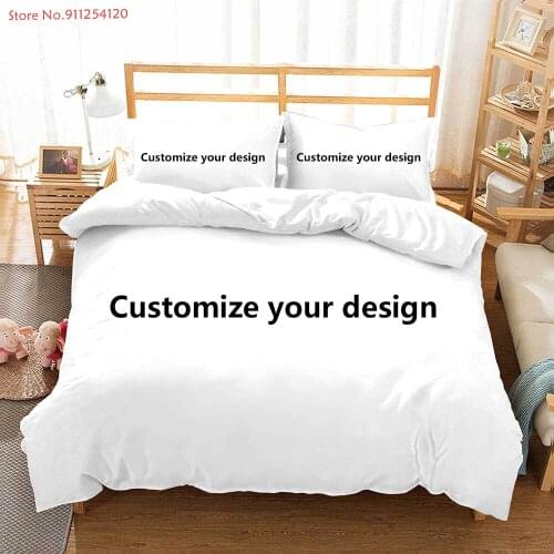 Customize Dropshipping 3D Bedding Sets Printed Duvet Cover Set Queen King Twin Size Print Bed Linen Set DIY Logo Quilt Cover