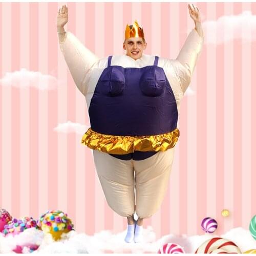 Cosplay Purple Ballet Adult Inflatable Costume Halloween Party Suit Christmas Ballet Disfraz Jumpsuit Carnival Fancy Dress