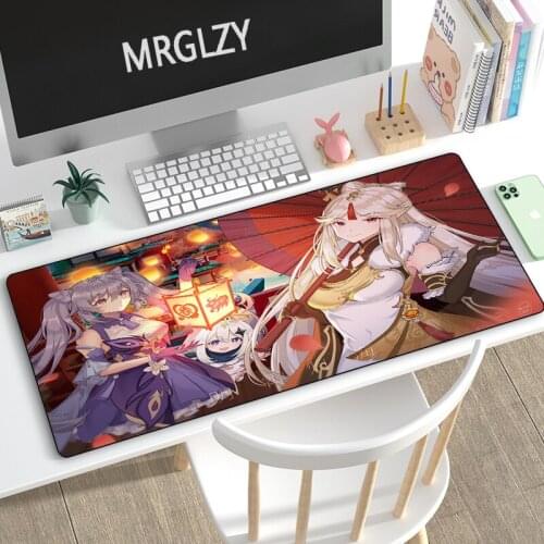 MRGLZY Anime Sexy Cute Girl XXL Mouse Pad Genshin Impact Gamer Large Desk Mat Computer Gaming Peripheral Accessories MousePads