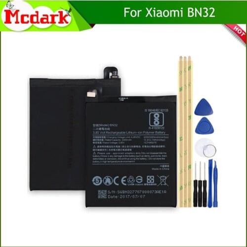 Mcdark For 3300mAh Xiaomi BN32 Battery Replacement High Quality Large Capacity 3300mAh Back Up Battery For Xiaomi BN32 Phone